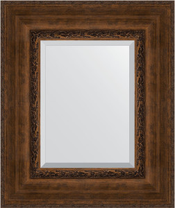 BY 3377 Зеркало с фацетом в багетной раме - состаренная бронза с орнаментом 120 mm EVOFORM Exclusive
