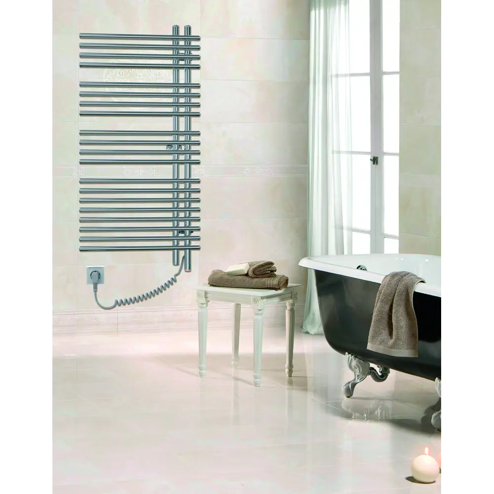 Полотенцесушитель электрический Арго Бригантина-Э 500x1000 мм 180 Вт с терморегулятором лесенка цвет хром STLM-2058135 - Вид №3