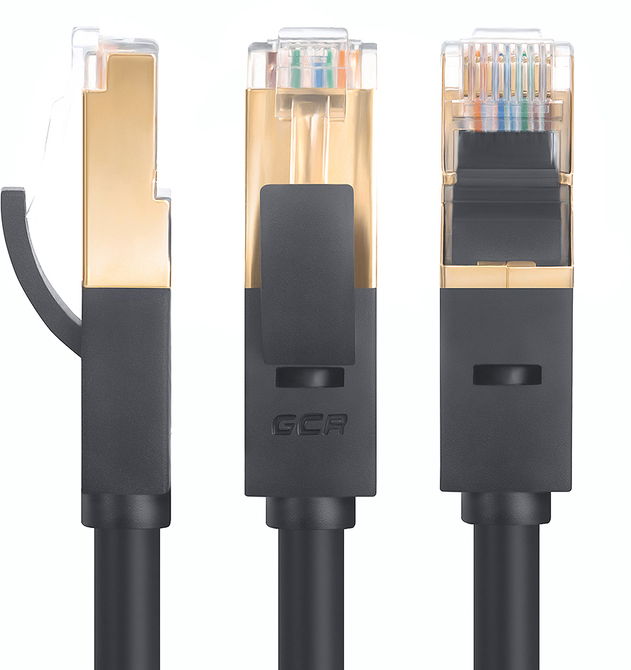 GCR-LNCG626-5.0m патч-корд prof прямой 5.0m, ftp медь кат.6, черный, позолоченные контакты и коннектор, 24 awg, deluxe , ethernet high speed 10 гбит/с, rj45, t568b Greenconnect Santreyd  - Вид №1