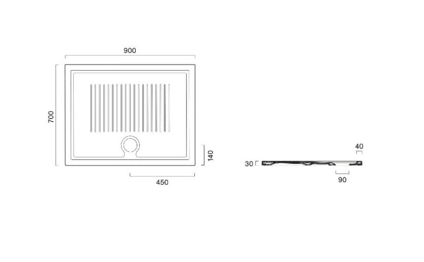 Нескользящий прямоугольный поддон для душа CERAMICA CATALANO H3 ARCH-00140330 - Вид №10