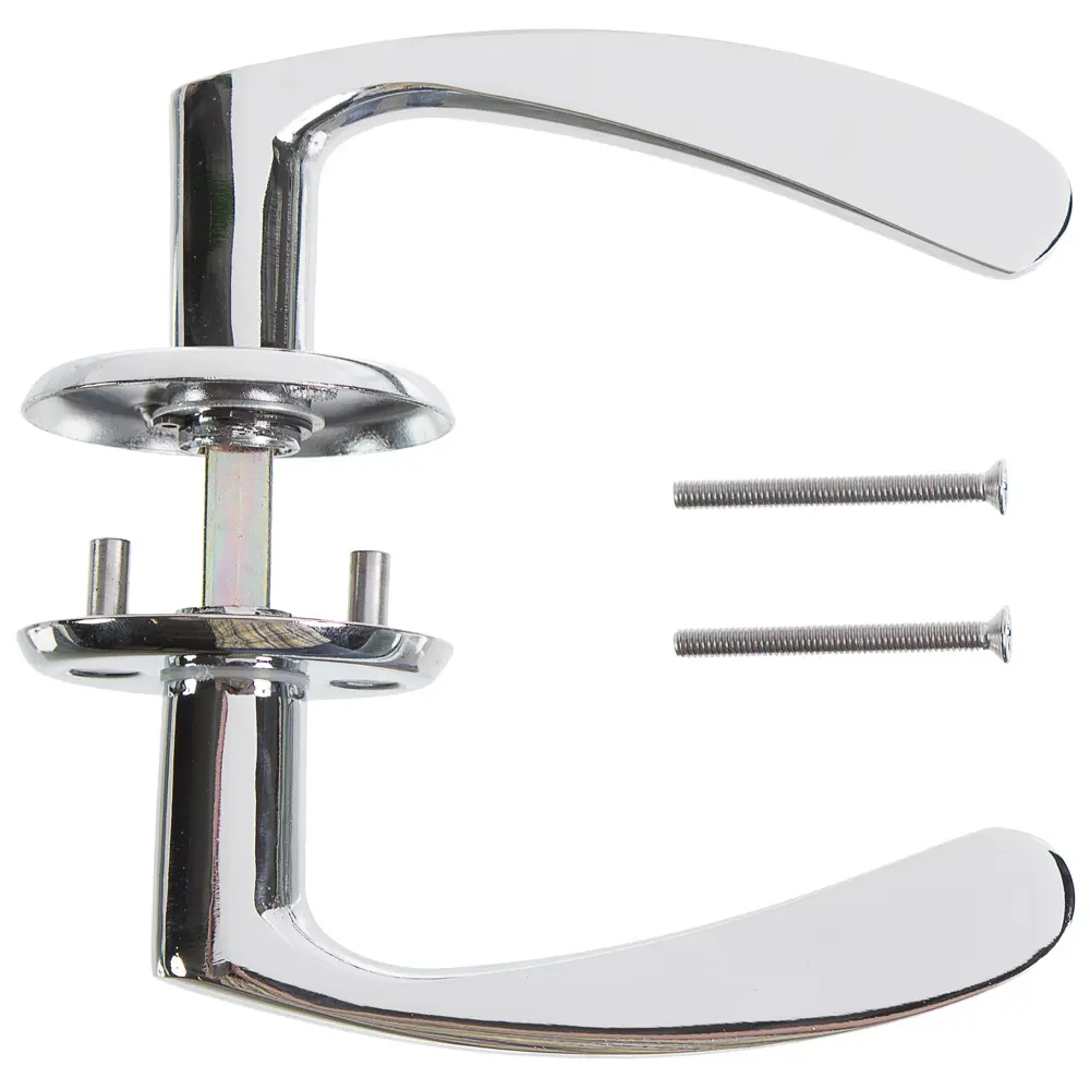 Ручки дверные на розетке Palladium 019 (5/60), алюминий, цвет глянцевый хром STLM-2116886 - Вид №2