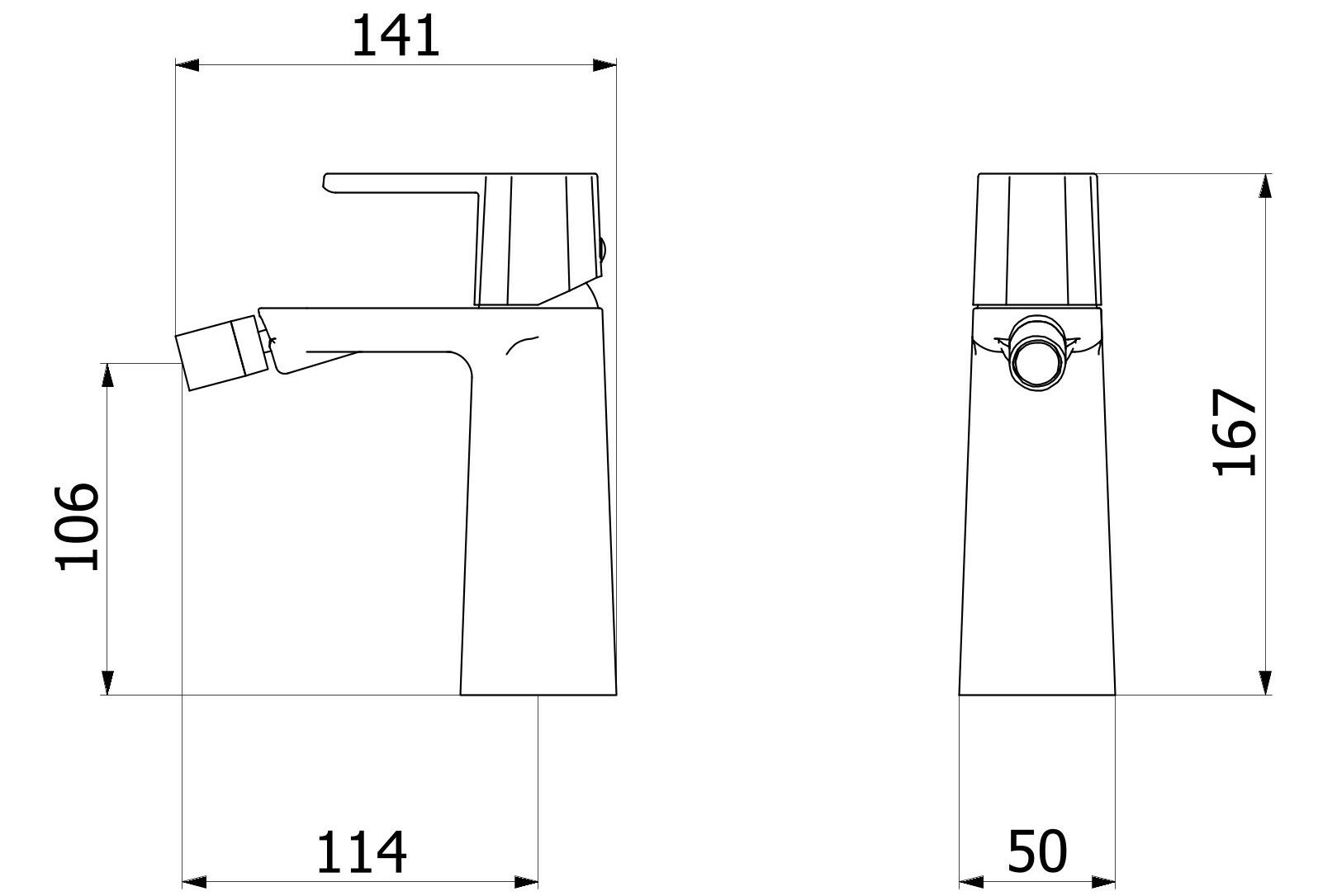Смеситель для биде с 2 отверстиями для пола с автоматическим сливом IB Taaac ARCH-00089652 - Вид №4