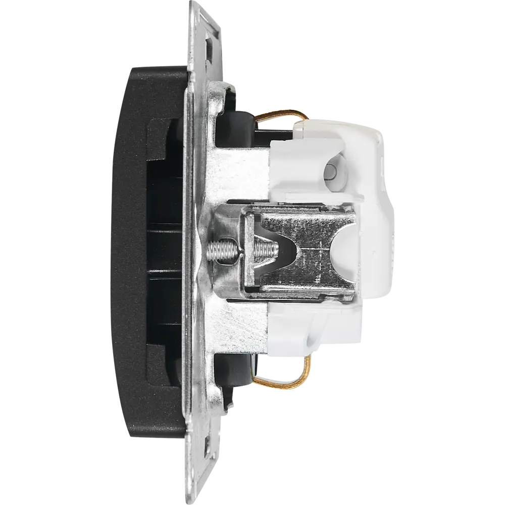 Schneider Electric Glossa - розетка с заземлением и защитными шторками антрацит 86710197 STLM-1513744 - Вид №2