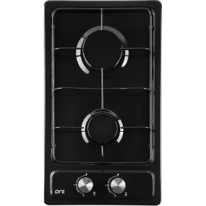 Варочная поверхность газовая ORE LGA30AB 2 конфорки, 29.7x51.5 см, цвет чёрный