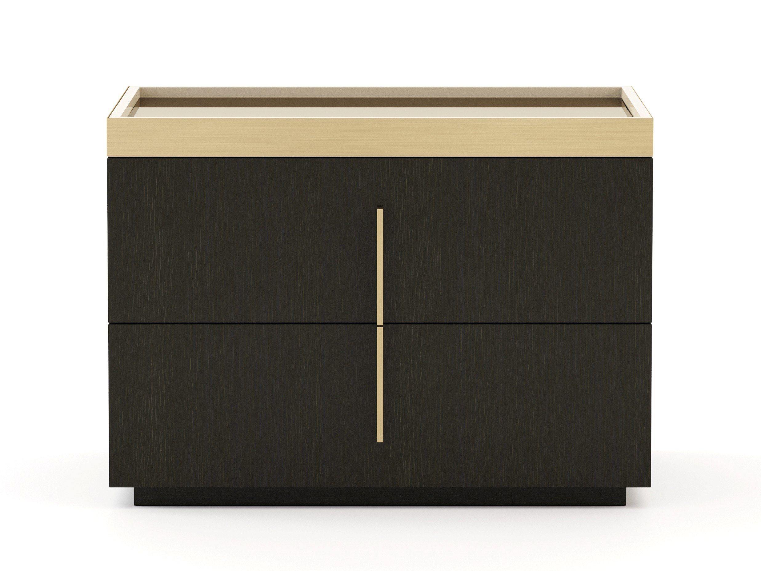 Прямоугольная прикроватная тумбочка из шпона с ящиками Stylish Club ARCH-00040121