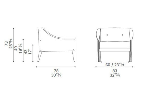 Кожаное кресло capitonné Poltrona Frau коллекция - диваны и кресла ARCH-00028530 - Вид №2