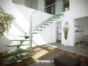 FARAONE Винтовая лестница из алюминия и стекла