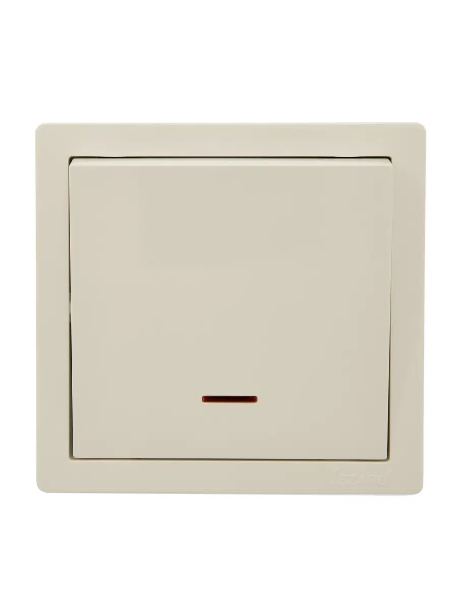 LETO Выключатель с подсветкой крем LEZARD 752-0300-111