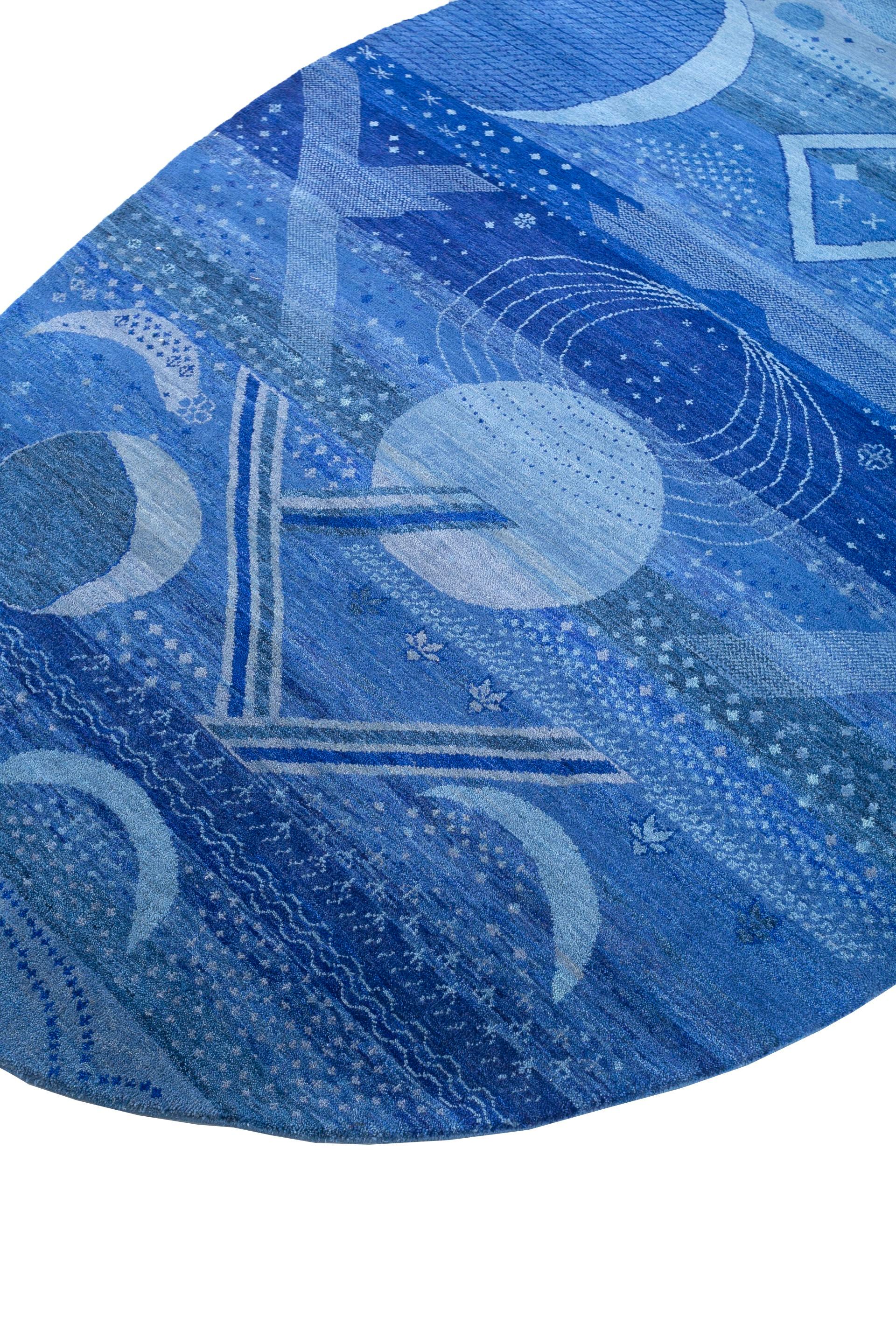 Шерстяной овальный ковер ручной работы Jaipur Rugs Brahmaand-A Cosmic Affair ARCH-00051093 - Вид №3