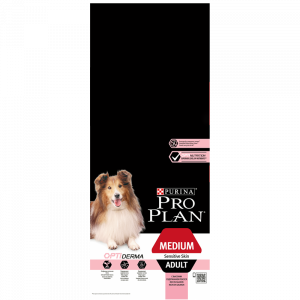 ПР0032691 Корм для собак для средних пород с чувствительной кожей, лосось сух. 14 кг Pro Plan