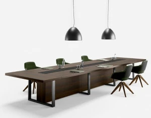 Sinetica Прямоугольный деревянный стол для совещаний с системой прокладки кабелей