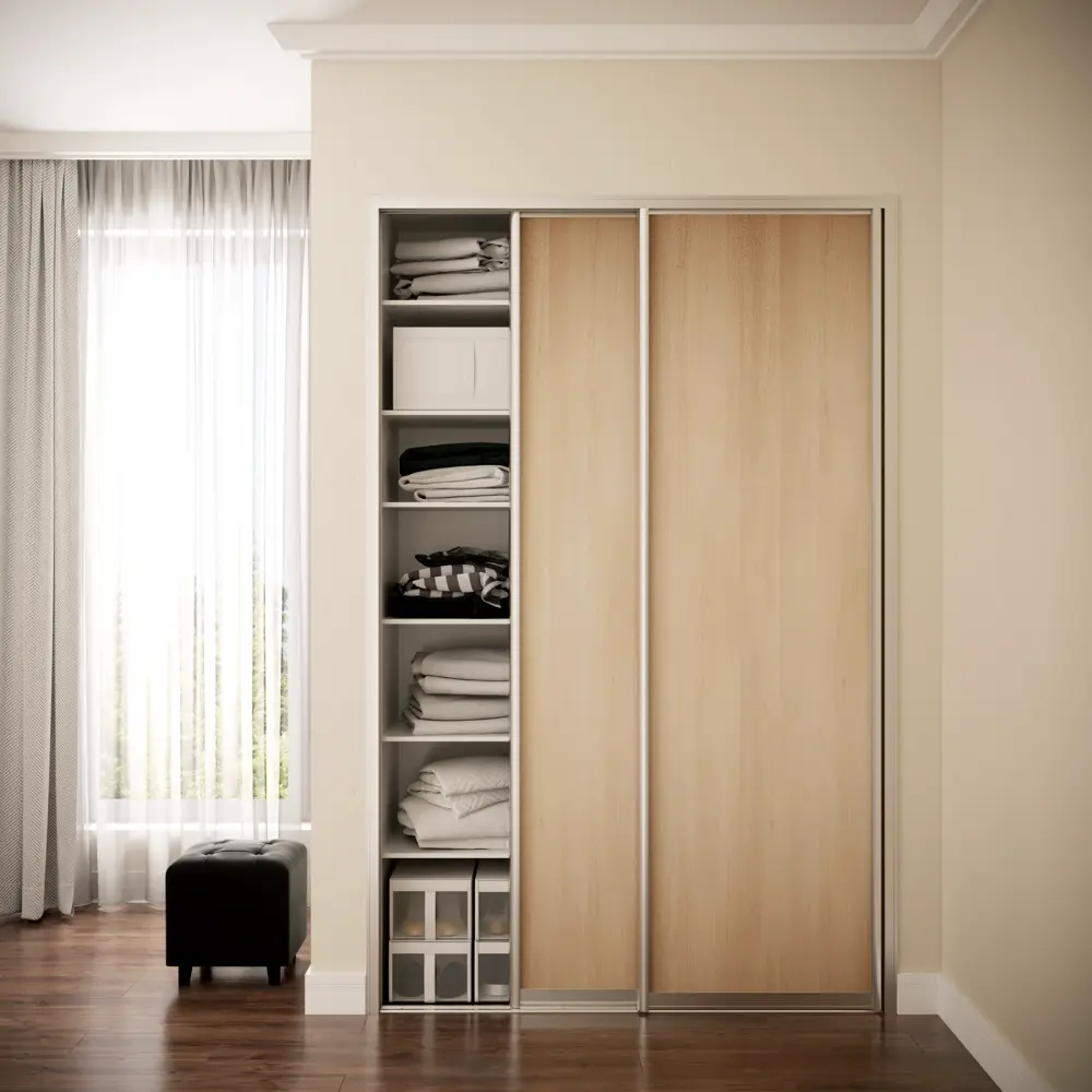 Дверь-купе Spaceo 2455x804 мм высота проема 2500 мм ЛДСП цвет акация светлая Spaceo home STLM-2153157 - Вид №3