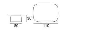 Прямоугольный журнальный столик из синтетической веревки и алюминиевого верха emu ARCH-00033520 - Вид №2