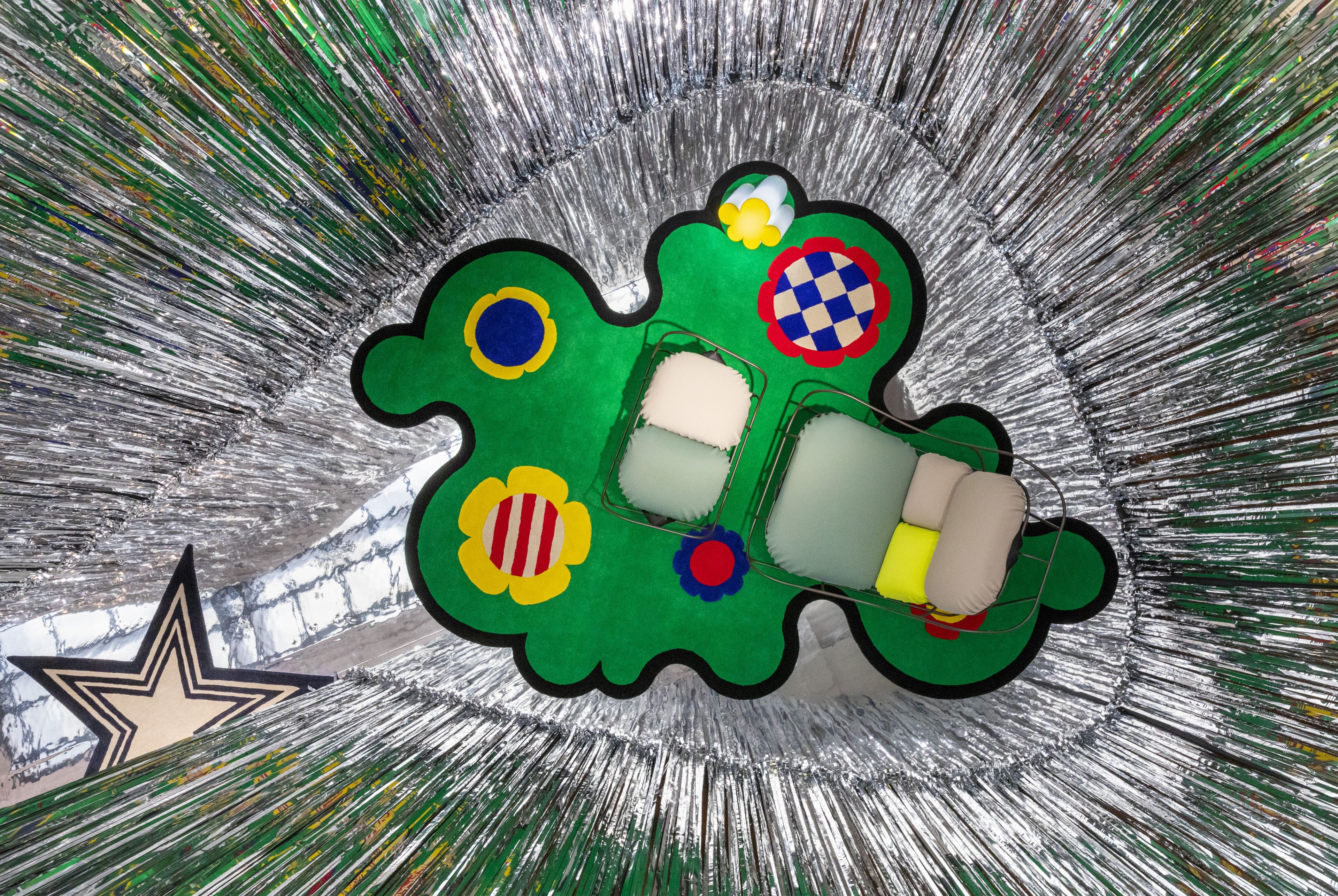 Шерстяной ковер ручной работы Poltronova бабочка, луг и небо ARCH-00150215 - Вид №8