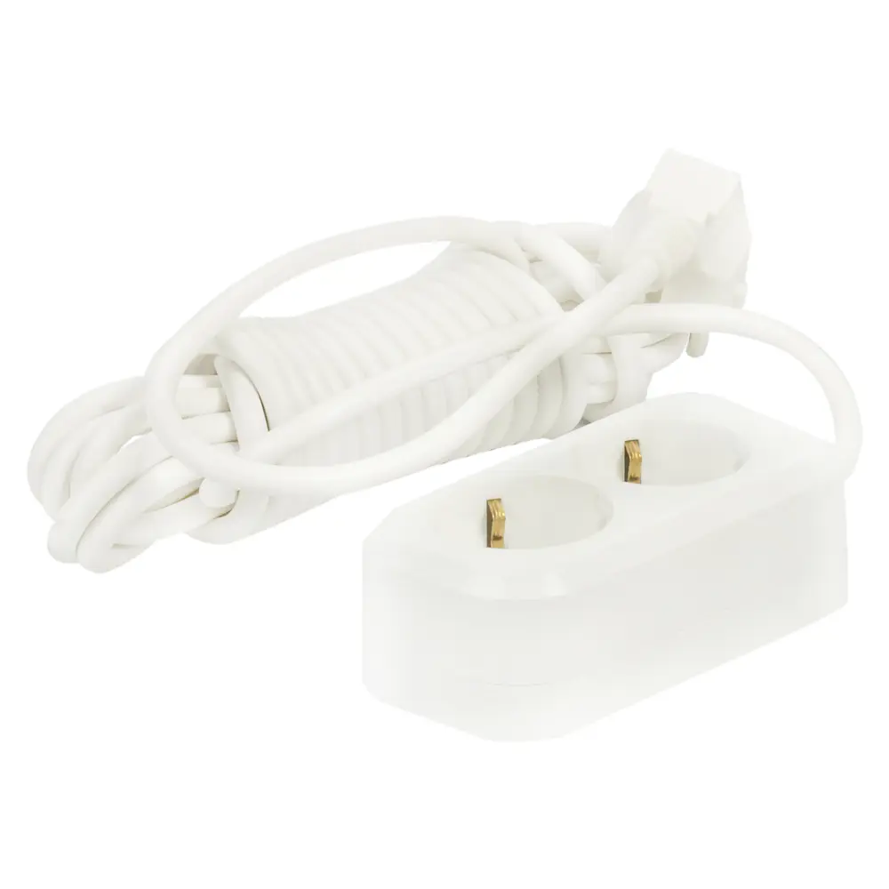 Удлинитель с заземлением Lux 2 розетки 5 м цвет белый STLM-2140488