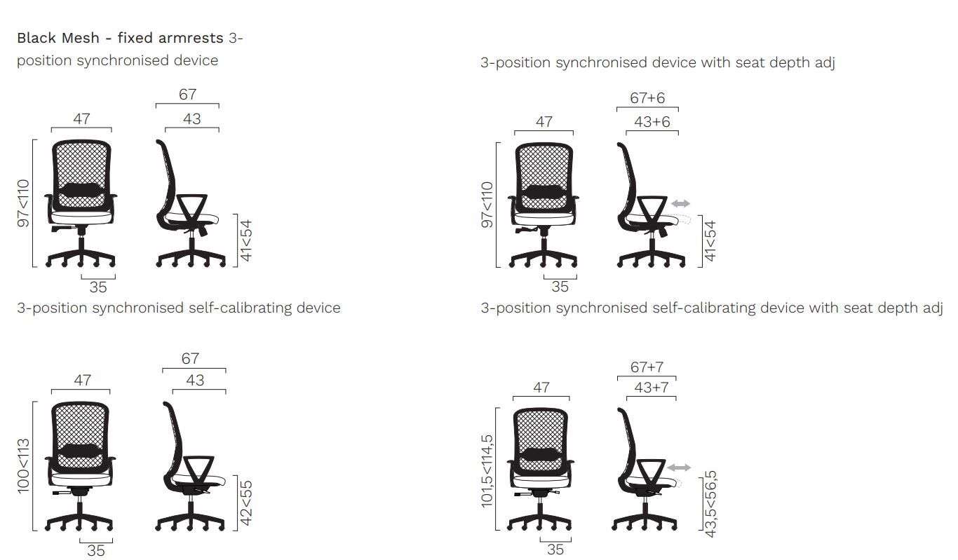 Сетчатый поворотный офисный стул с колесами и мягким сиденьем FREZZA Takk ARCH-00055766 - Вид №21