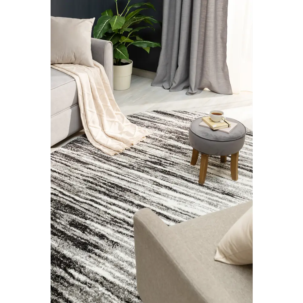 Ковер полипропилен Флоу L005 150x230 см цвет темно-серый MERINOS STLM-2098803 - Вид №4