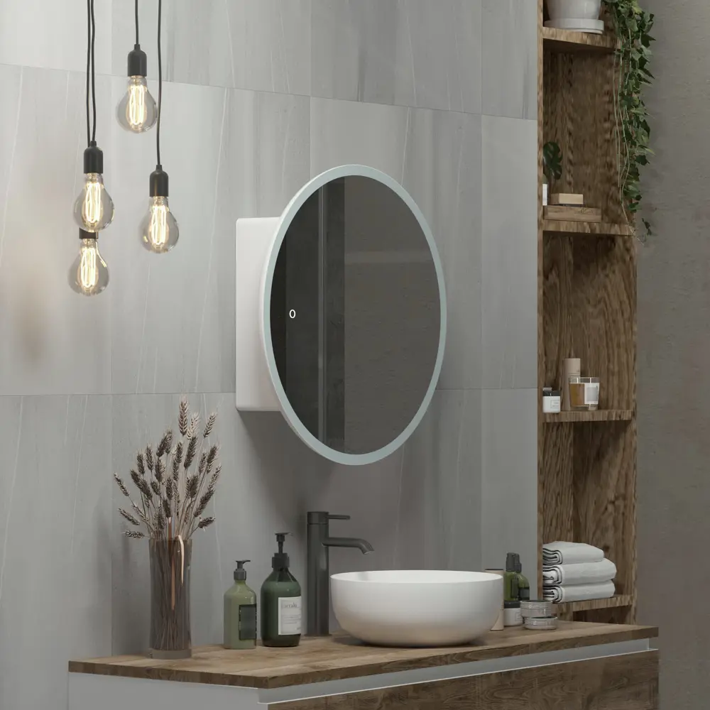 Santreyd Time — зеркальный шкаф с подсветкой для ванной 70×70 см 85104658 Time White LED STLM-0058813 - Вид №9