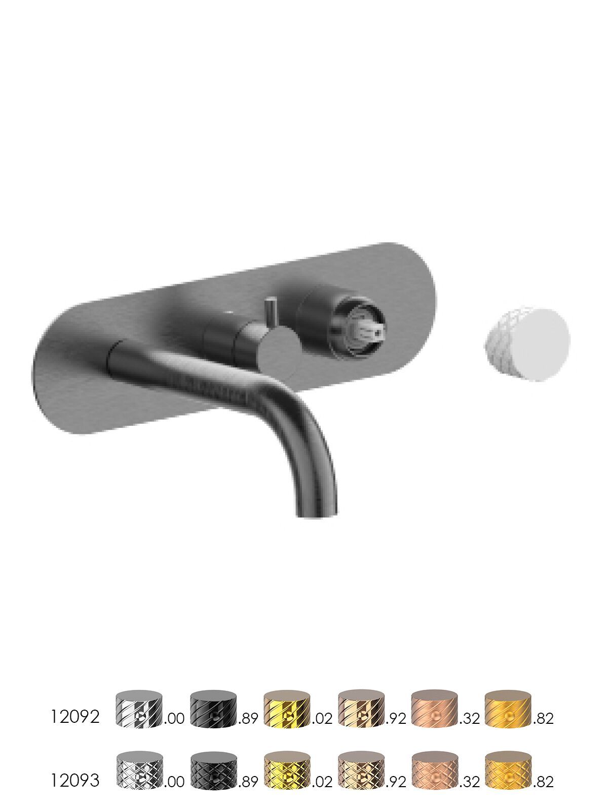 Настенный смеситель для ванны с 3 отверстиями и пластиной Rubinetterie Frattini отдельная эстетика ARCH-00139516 - Вид №3