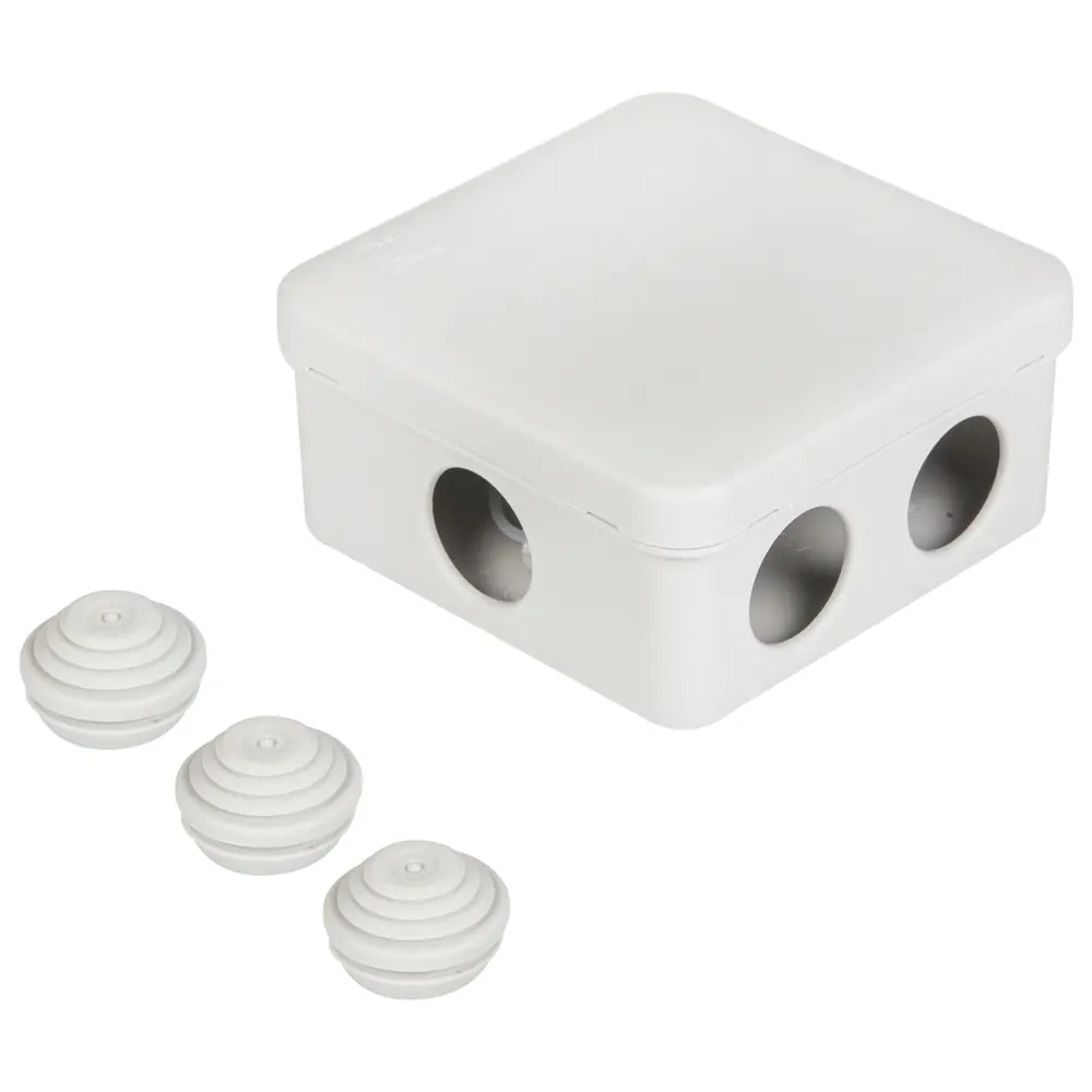 Распределительная коробка открытая Systeme Electric 85x85x40 мм 6 вводов IP55 цвет серый IMT350921 STLM-2116971 - Вид №1