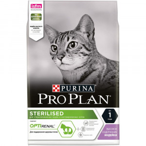 Т0027188 Корм для кошек для стерилизованных и кастрированных, индейка сух. 3 кг Pro Plan