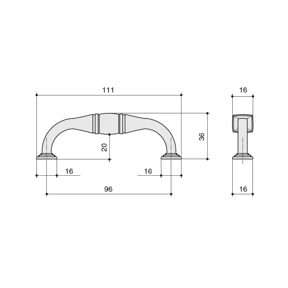 Мебельная ручка-скоба M278.96.BAC, 96 мм, металл, медь 18518300 STLM-2140626 Santreyd  - Вид №2