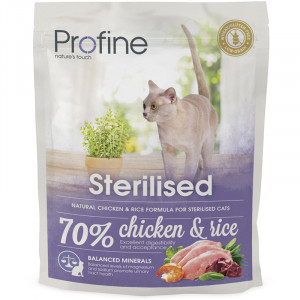 ПР0018419 Корм для кошек Sterilised для стерилизованных и кастрированных курица, рис сух. 300 г PROFINE