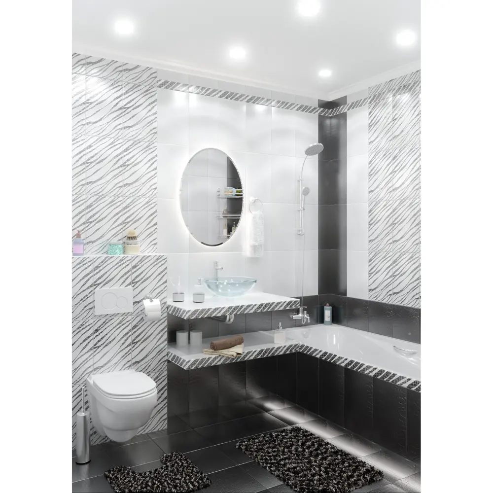 Бордюр Golden Tile Кайман Фриз 6х25 см цвет чёрный STLM-2059092 - Вид №4