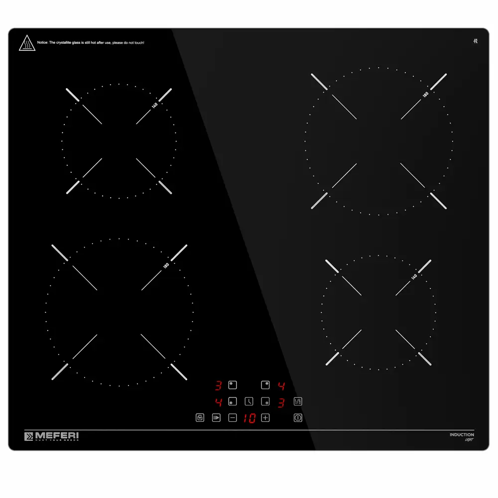 91540357 Индукционная варочная панель Meferi MIH604BK Light 59 см 4 конфорки цвет черный STLM-0865339
