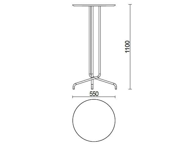 Высокий круглый стальной стол Sitland бистро ARCH-00029460 - Вид №2
