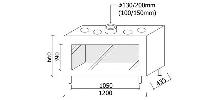 Газовый закрытый камин Metalfire ARCH-00070141 - Вид №2
