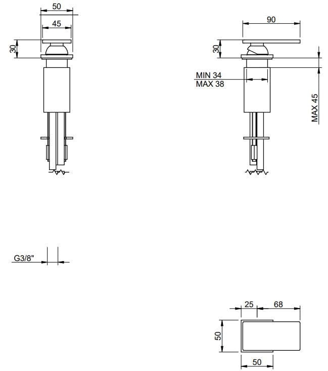 Однорычажный смеситель для раковины из нержавеющей стали Rubinetterie Treemme 5mm ARCH-00119180 - Вид №1