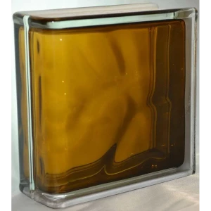 Стеклоблок Vitrablock Волна окрашенный внутри торцевой цвет бронзовый