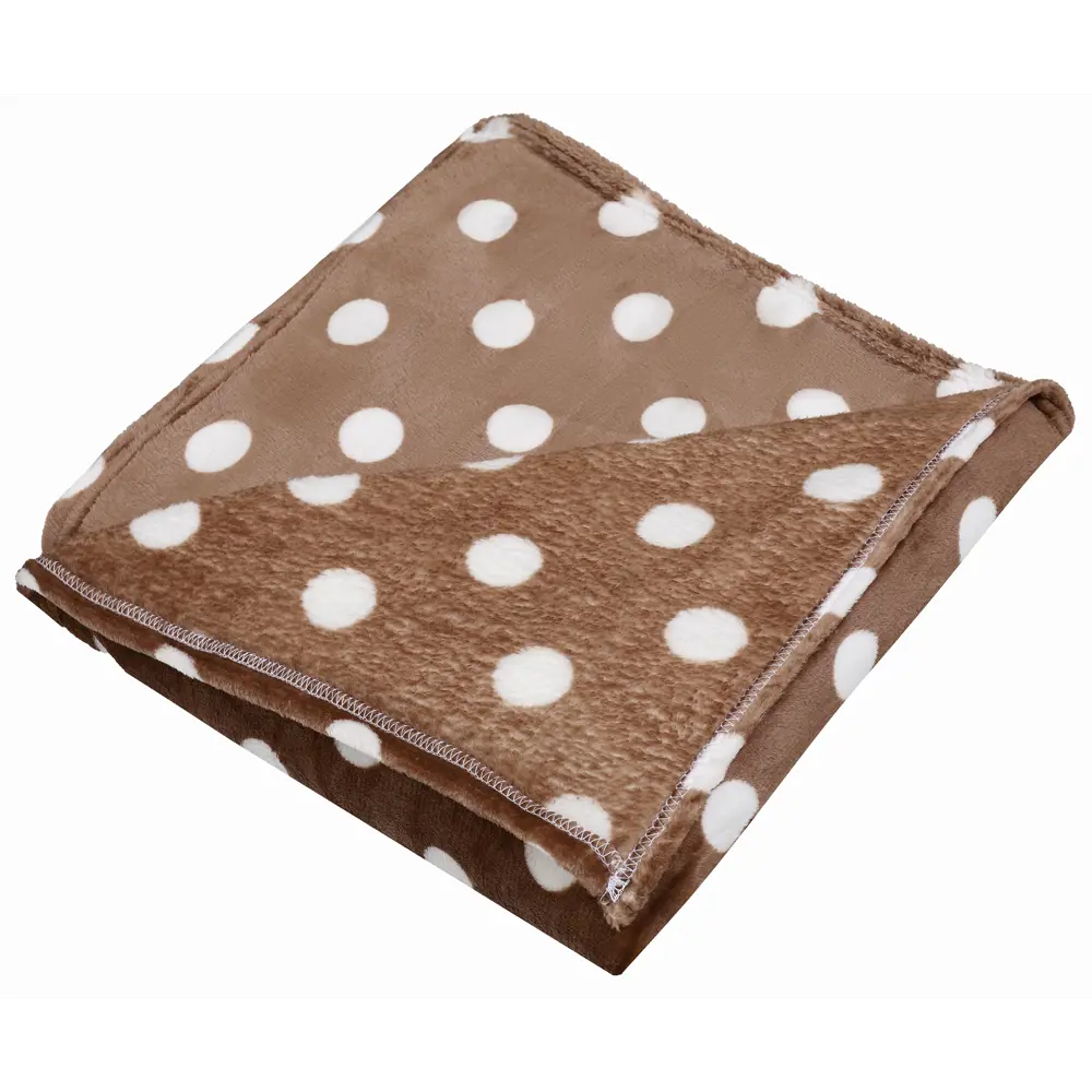 Плед Горох 150x200 см фланель цвет коричневый TEXREPUBLIC Печатный STLM-2078542