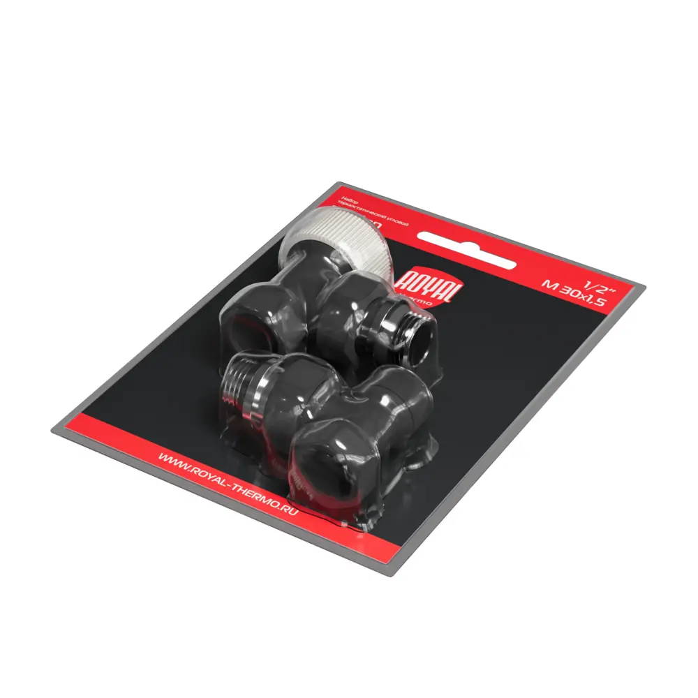 Термостатический комплект для радиатора угловой Royal Thermo 1/2" латунь цвет черный STLM-2065415 - Вид №6