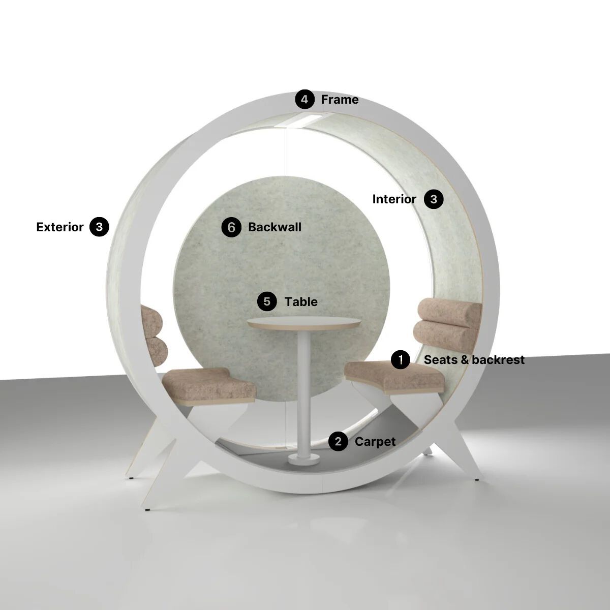 Акустический офисный остров со встроенным освещением BlockO.design BlockO TWO ARCH-00006866 - Вид №5