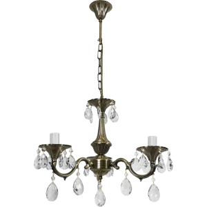 Люстра Люкс 3xE14x60 Вт, металл/хрусталь, цвет бронза