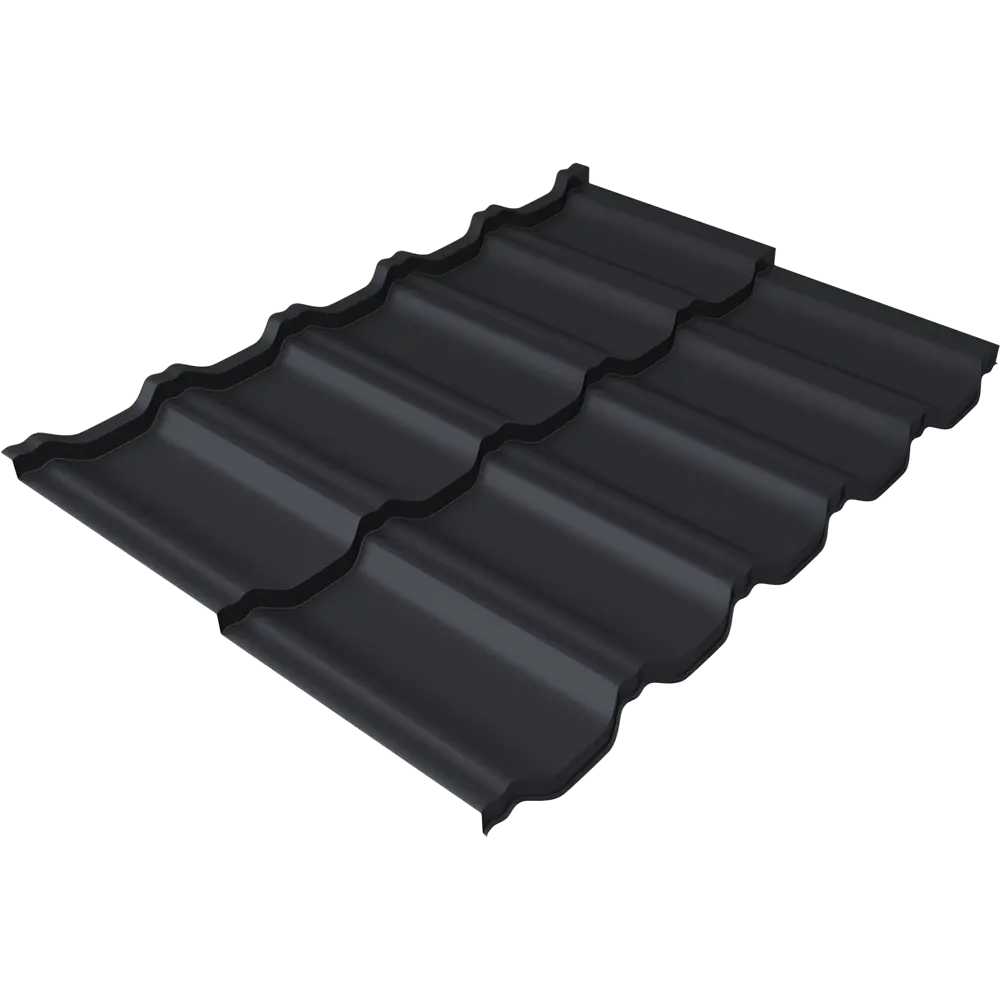 Металлочерепица квинта Uno 0.5 Satin RAL 7024 1210x720 мм серый Grand Line STLM-2136597 - Вид №2