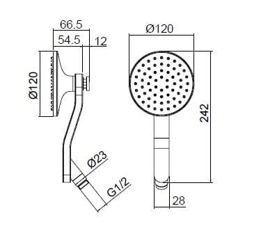 Смеситель для душа из нержавеющей стали с отдельными розетками Zazzeri JK21 ARCH-00065091 - Вид №3