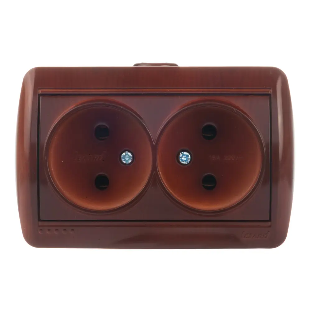 Розетка керамическая Lezard Nata, 2 разъема, без заземления, цвет вишня STLM-2036259