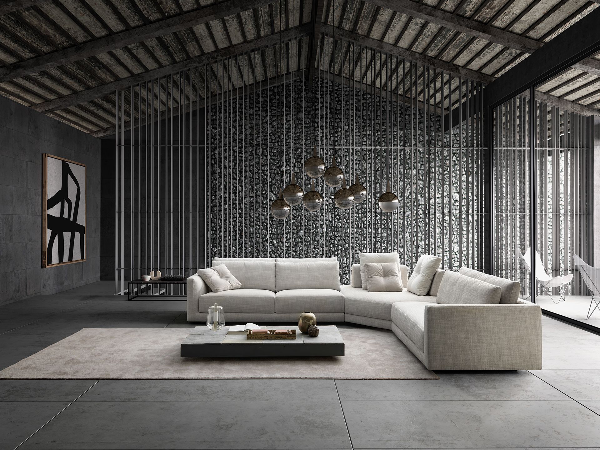 Секционный угловой диван из ткани VALENTINI Александр ARCH-00134967 - Вид №2