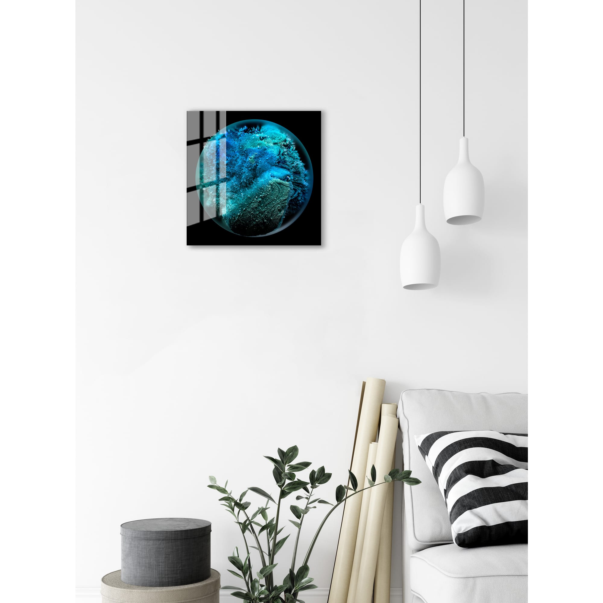 82977321 Картина на стекле «Космо» 40x40 см цвет бирюзовый Santreyd  - Вид №5