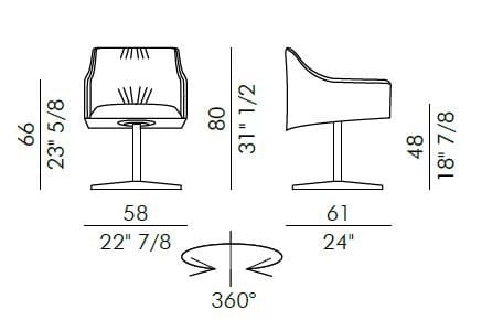 Кожаный спиц поворотный стул с подлокотниками EFORMA Isidora ARCH-00045856 - Вид №2
