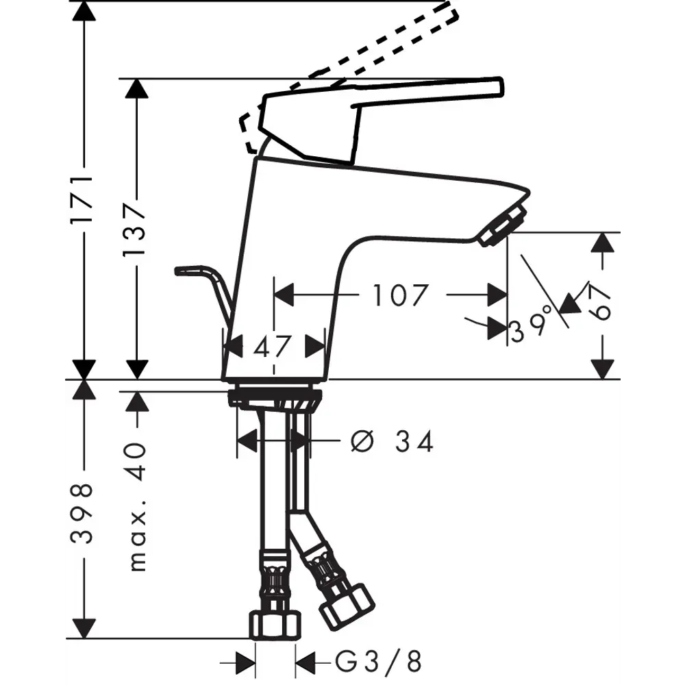 Смеситель для раковины Hansgrohe Logis Loop однорычажный, цвет хром STLM-2034270 - Вид №8