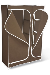 90797206 Тканевый шкаф 105x160 см ткань цвет темно-коричневый STLM-0386656 SHEFFILTON