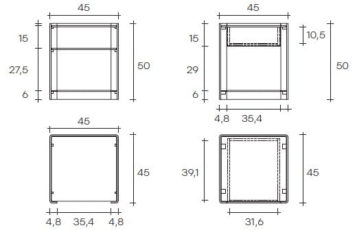 Деревянная и стеклянная тумбочка с ящиками FIAM ITALIA Milo ARCH-00063259 - Вид №2