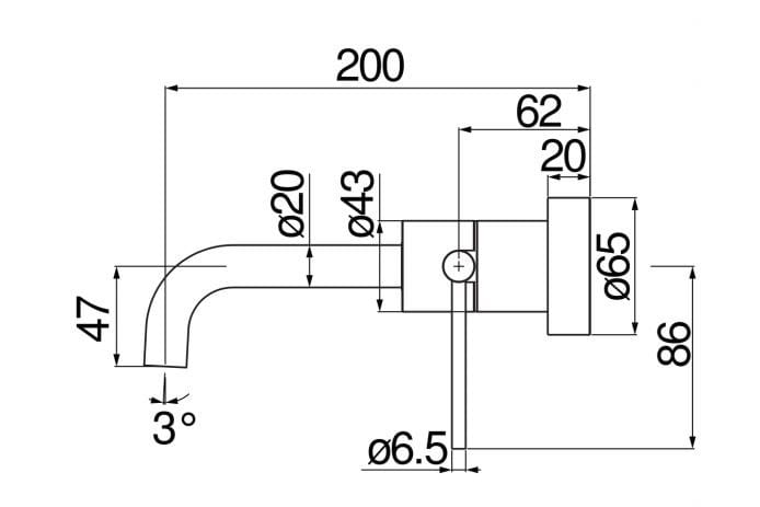 Однорычажный настенный смеситель для раковины с аэратором Nobili Velis ARCH-00030005 - Вид №9