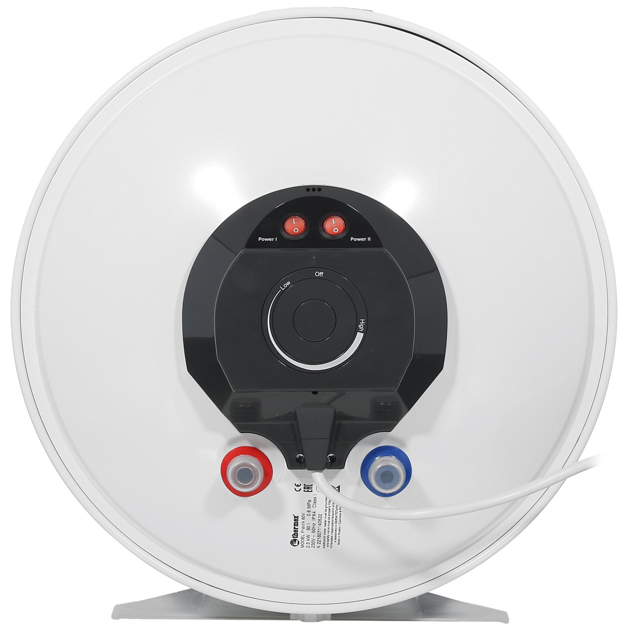 1134746 Водонагреватель Thermex PRAKTIK 80 V [накопительный, 80 л, нержавеющая сталь, нижняя, круглая, уст-ка: вертикальная, белый] STDN-0150826 - Вид №6