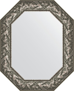 BY 7226 Зеркало в багетной раме - византия серебро 99 mm EVOFORM Octagon