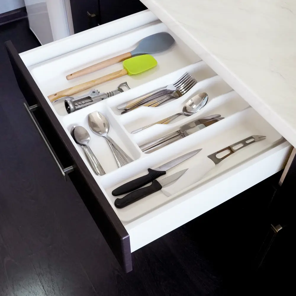 Лоток для столовых приборов KONSENSA 52.6x4.5x49 см пластик цвет белый STLM-2114591 - Вид №5